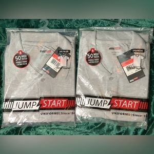 NWT Bundle of 2 Jump Start Boys Uniforms Short Sleeve Polo Top Sz 2XL 18/20 Gray